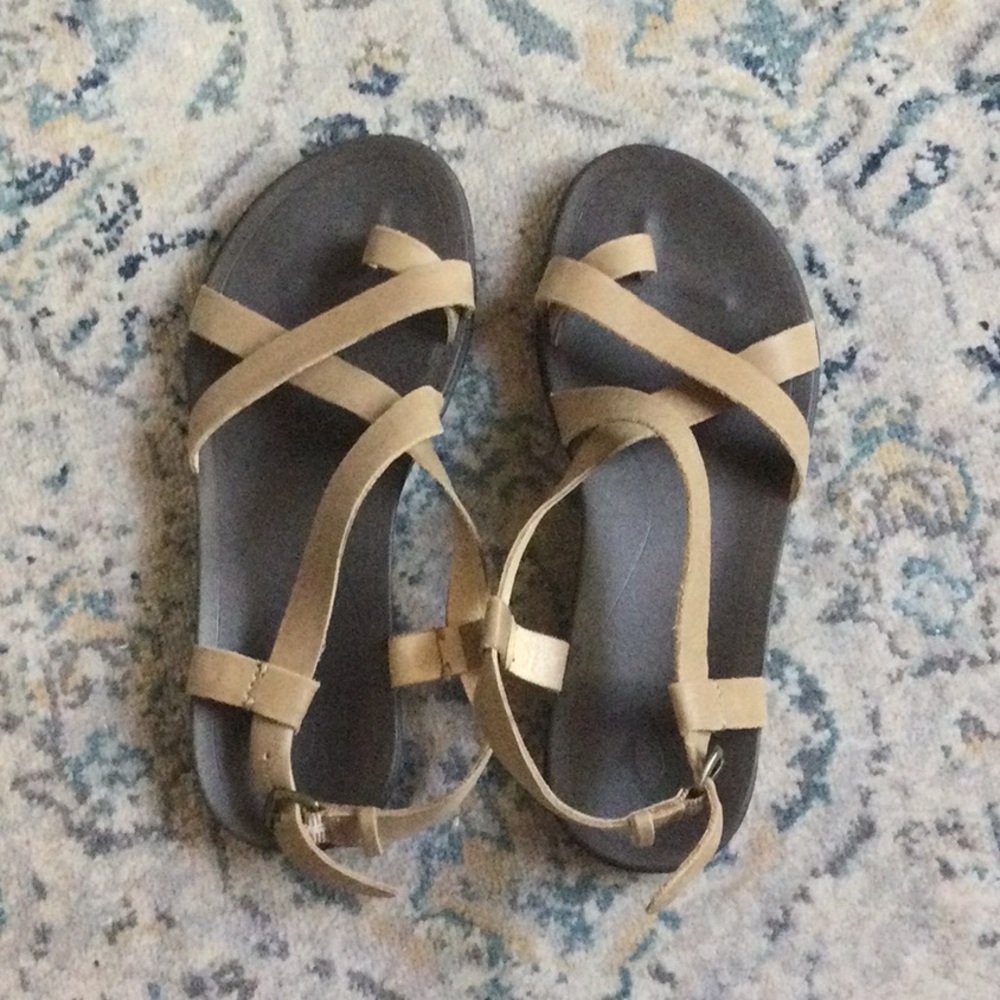 Olukai Sandals size 7 Grey pair and Tan Pair